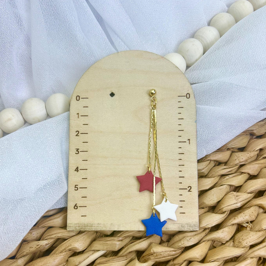 Red White and Blue Star Double and Triple Dangle