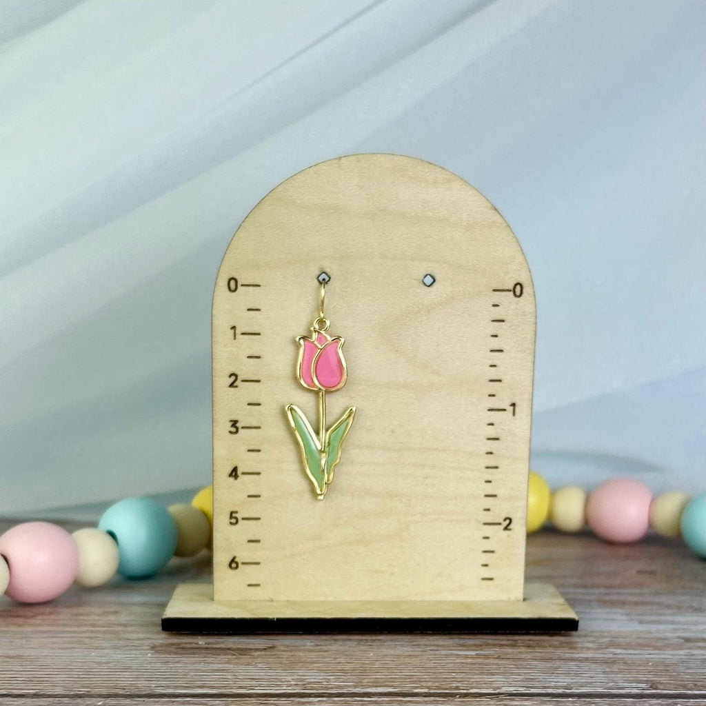 Pink Tulip Dangle Earrings